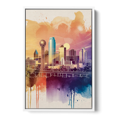 Dallas Texas Pride Front - White Canvas Wall Art