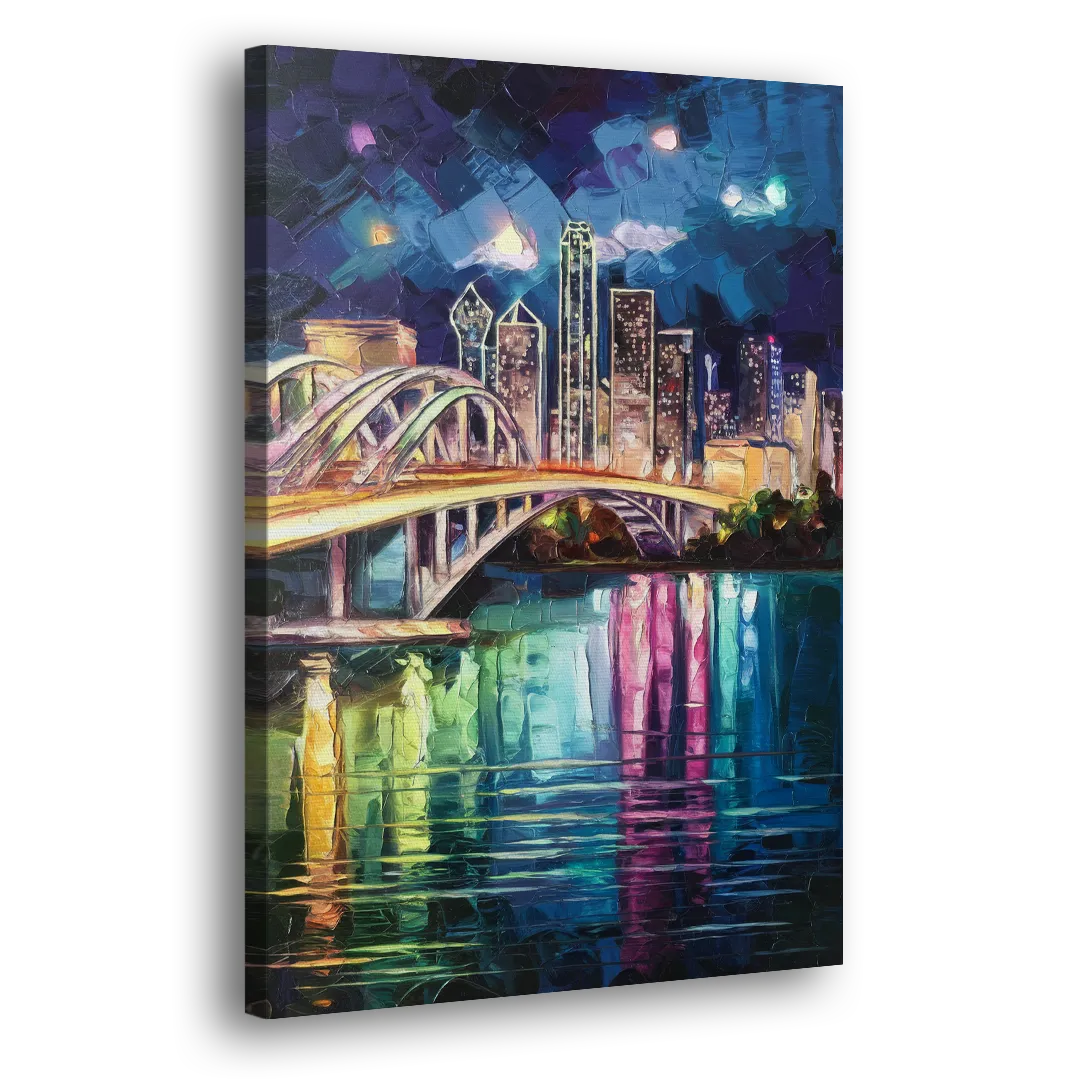 Dallas Trinity River Bridge Side - Canvas Wall Art