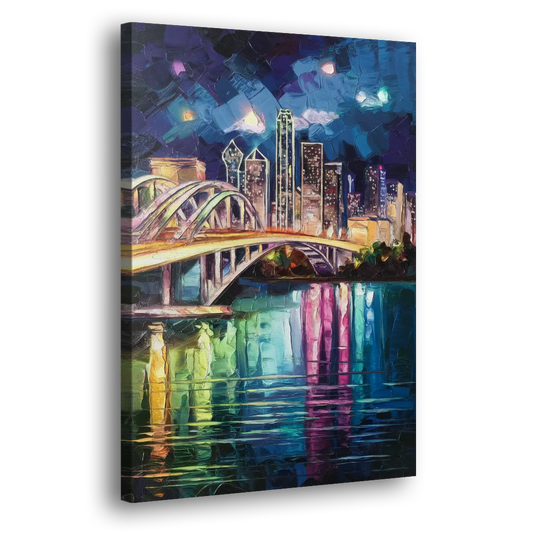 Dallas Trinity River Bridge Side - Canvas Wall Art