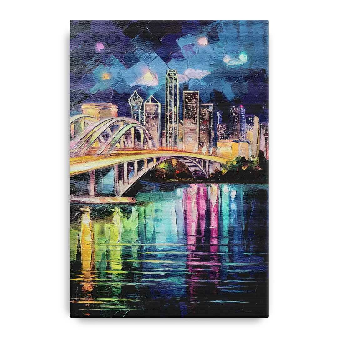 Dallas Trinity River Bridge Front - Canvas Wall Art