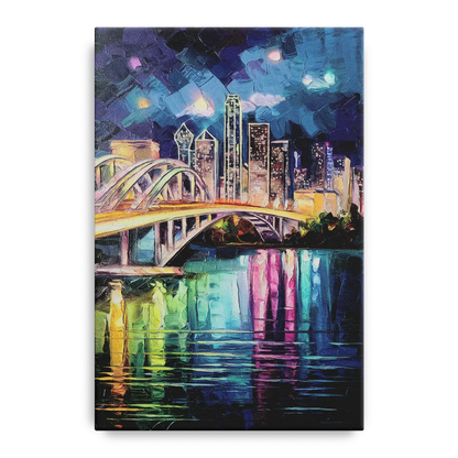 Dallas Trinity River Bridge Front - Canvas Wall Art