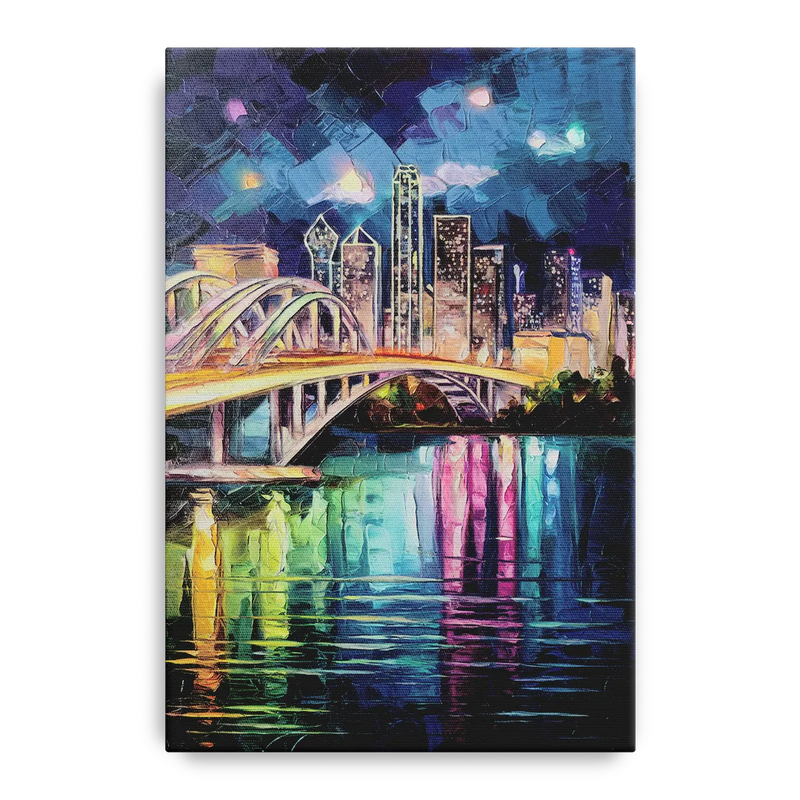 Dallas Trinity River Bridge Front - Canvas Wall Art