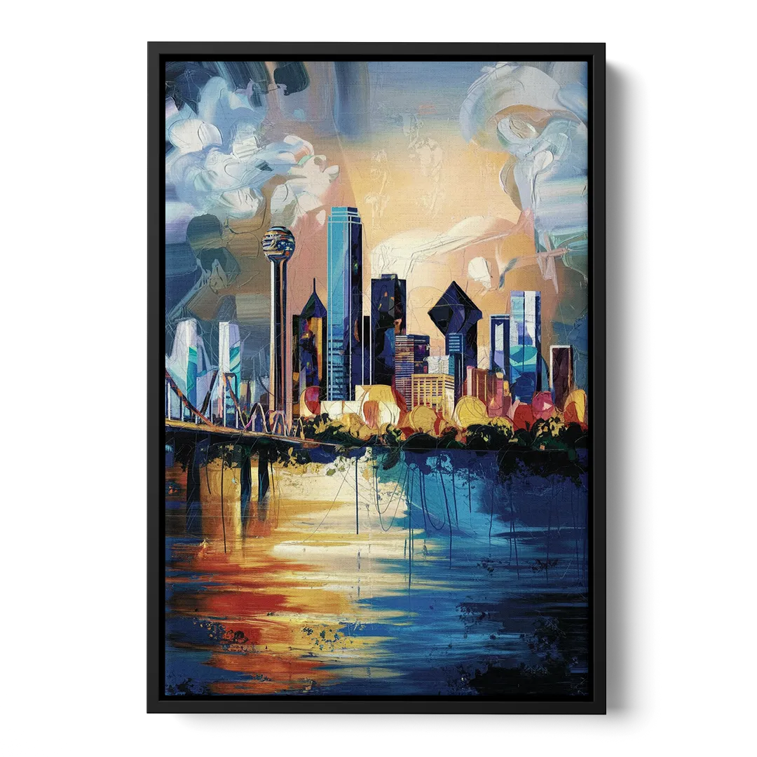 Dallas Unique Perspectives Front - Black Canvas Wall Art