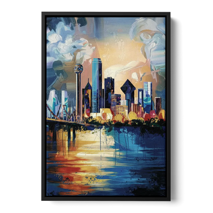 Dallas Unique Perspectives Front - Black Canvas Wall Art