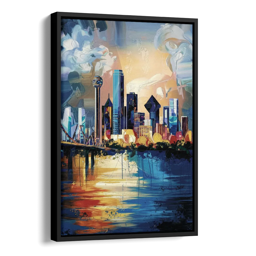 Dallas Unique Perspectives Side - Black Canvas Wall Art