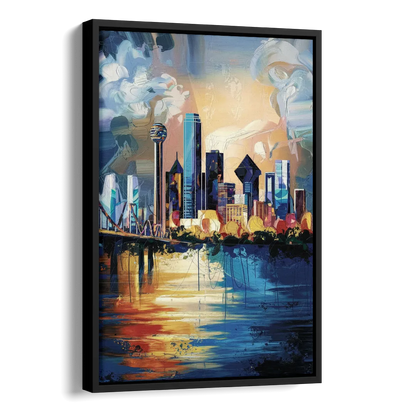Dallas Unique Perspectives Side - Black Canvas Wall Art