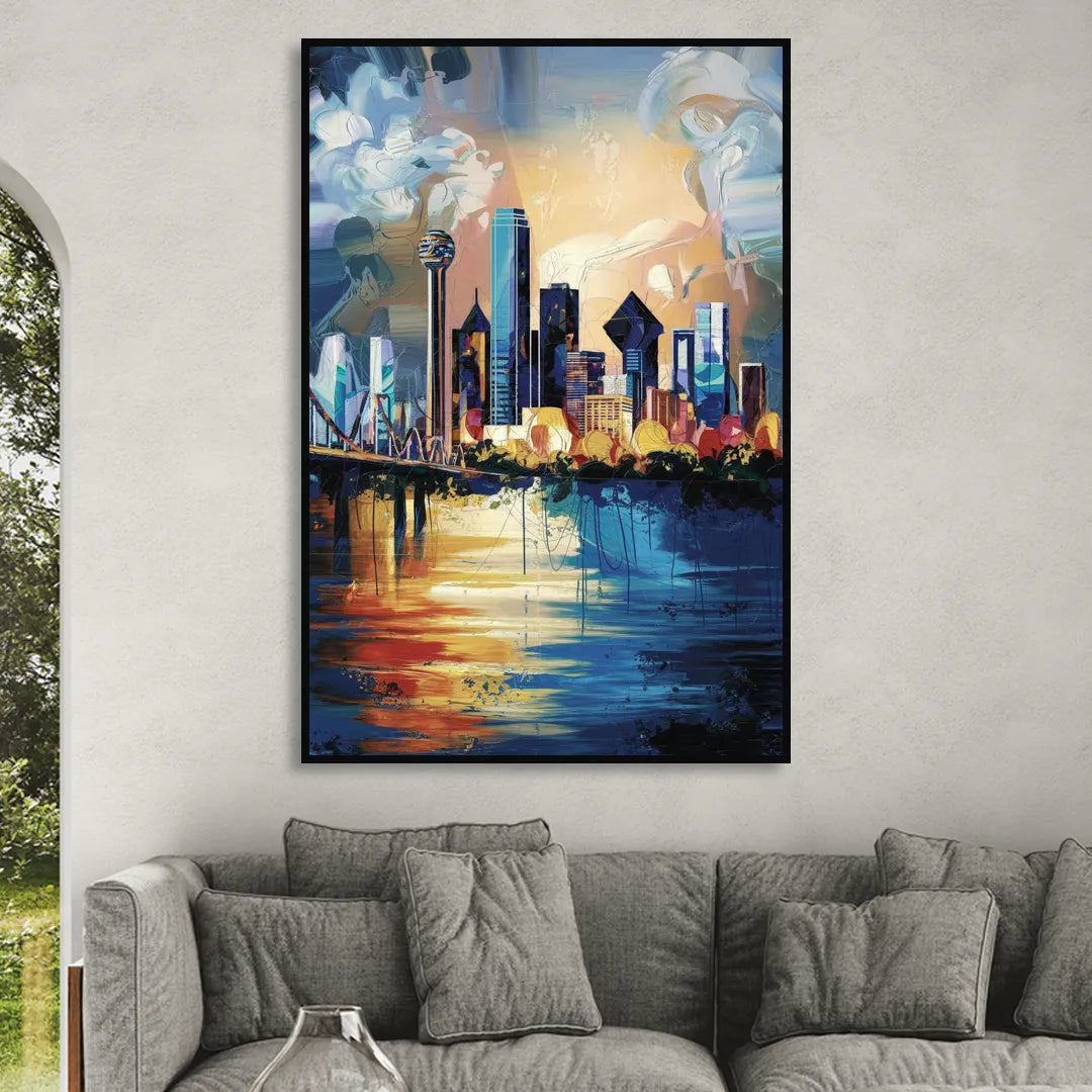 Dallas Unique Perspectives Sitting Room - Black Canvas Wall Art