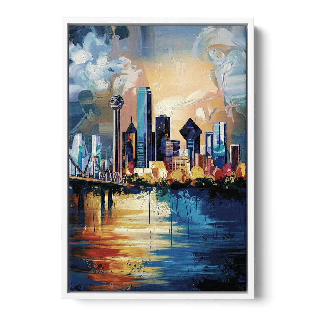 Dallas Unique Perspectives Front - White Canvas Wall Art