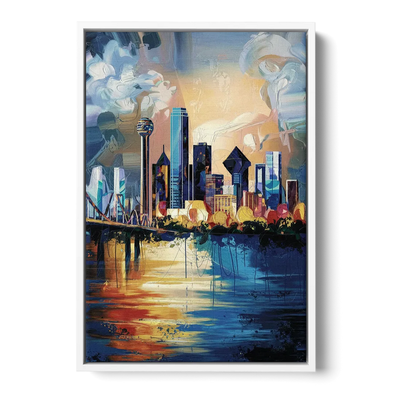 Dallas Unique Perspectives Front - White Canvas Wall Art