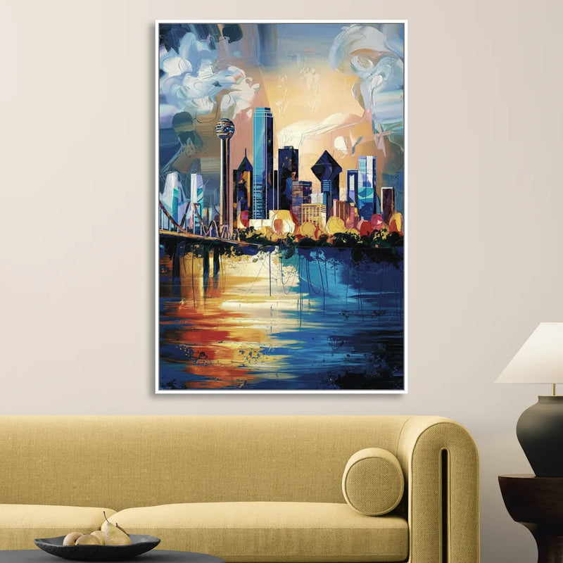 Dallas Unique Perspectives Sitting Room - White Canvas Wall Art