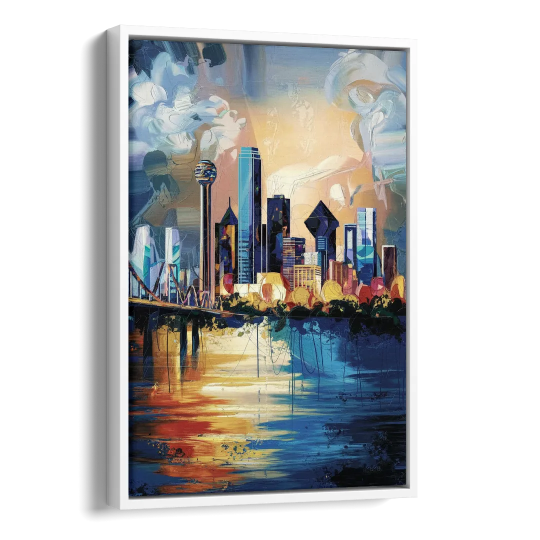Dallas Unique Perspectives Side - White Canvas Wall Art