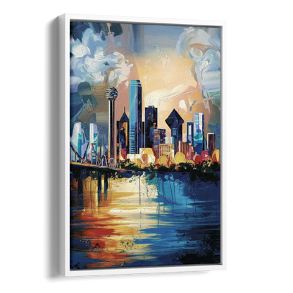 Dallas Unique Perspectives Side - White Canvas Wall Art