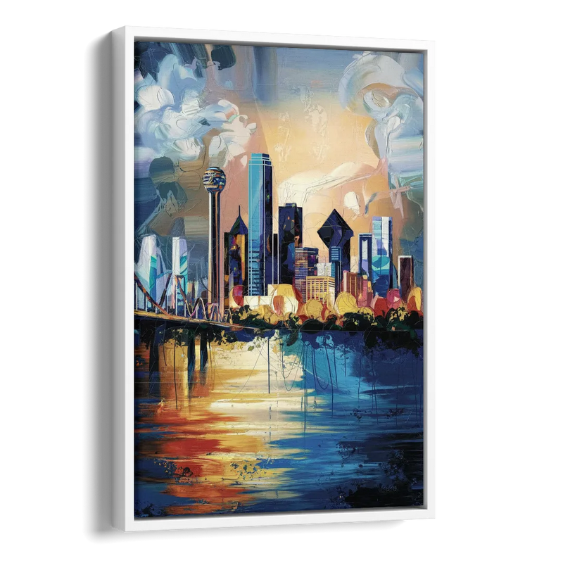 Dallas Unique Perspectives Side - White Canvas Wall Art