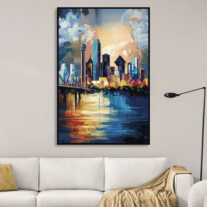 Dallas Unique Perspectives Living Room - Black Canvas Wall Art
