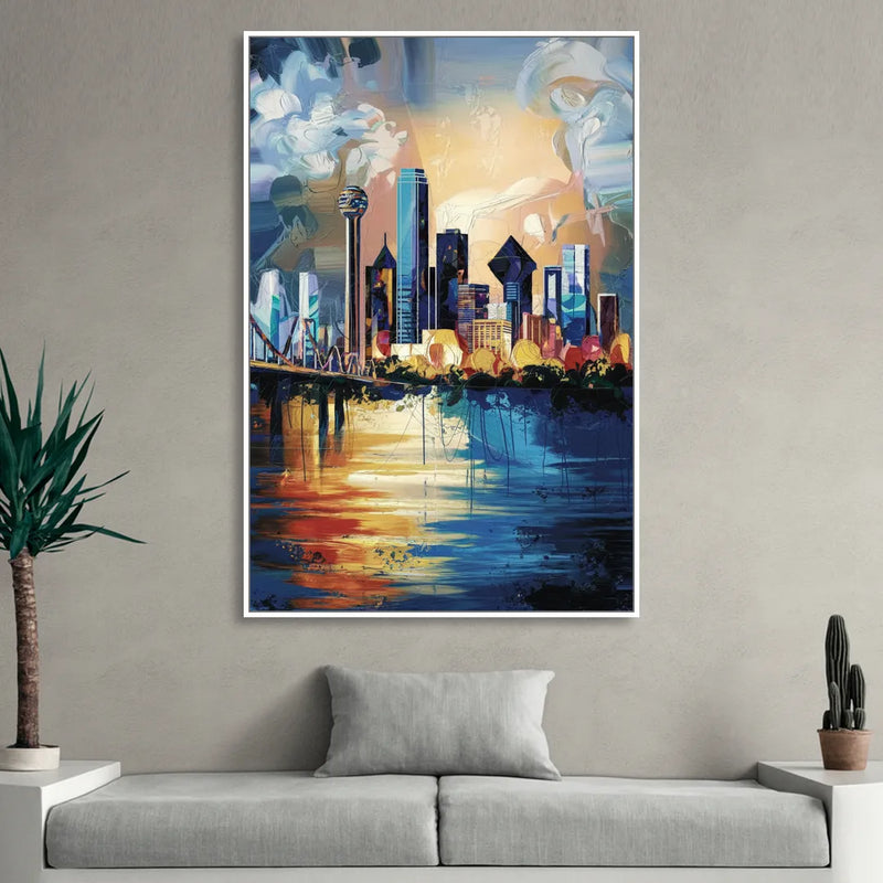 Dallas Unique Perspectives Living Room - White Canvas Wall Art