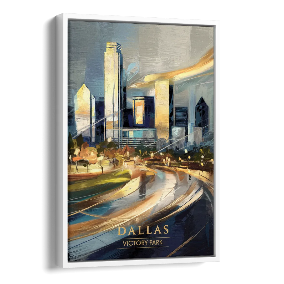 Dallas Victory Park Side - White Canvas Wall Art