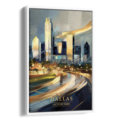 Dallas Victory Park Side - White Canvas Wall Art