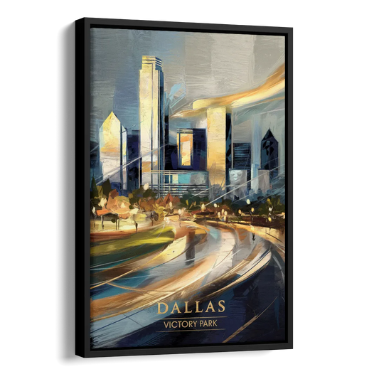 Dallas Victory Park Side - Black Canvas Wall Art