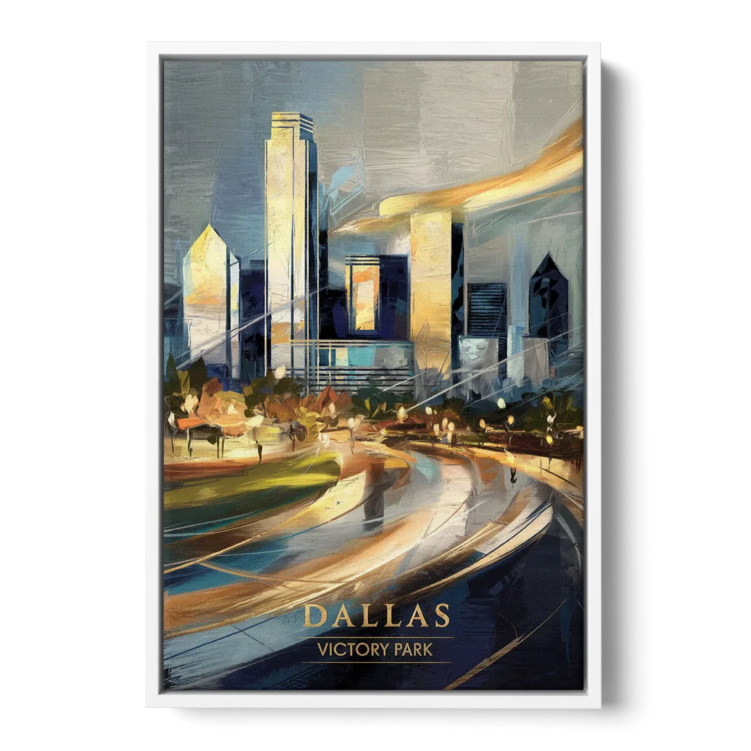 Dallas Victory Park Front - White Canvas Wall Art