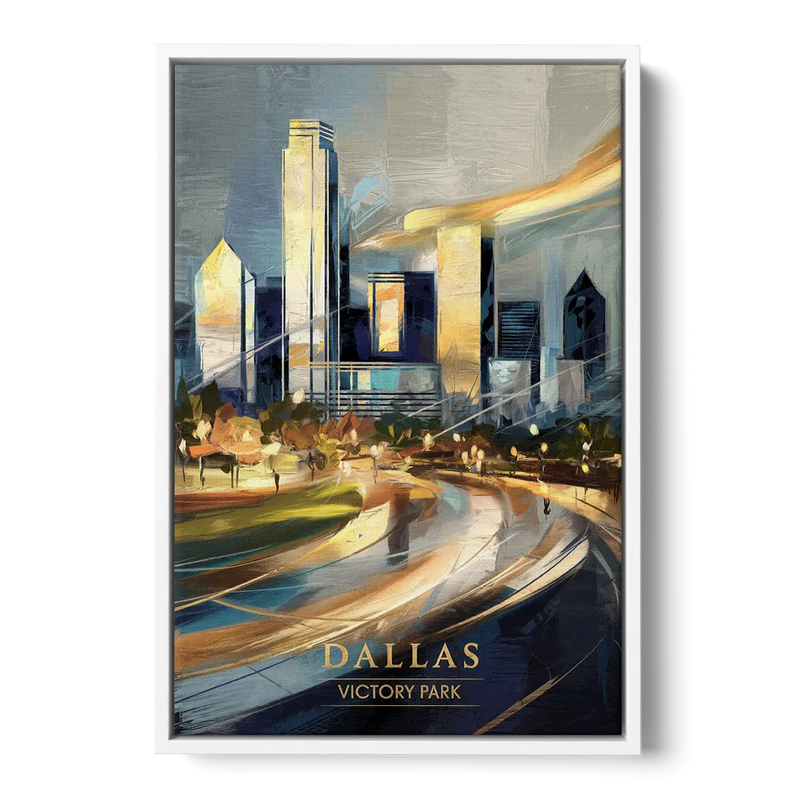 Dallas Victory Park Front - White Canvas Wall Art