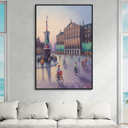 Dam Square Dreams Sitting Room - Black Canvas Wall Art