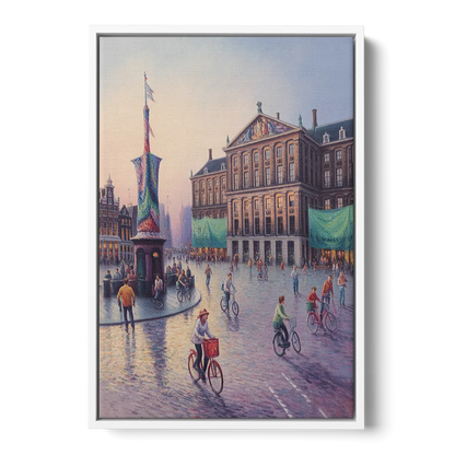 Dam Square Dreams Front - White Canvas Wall Art