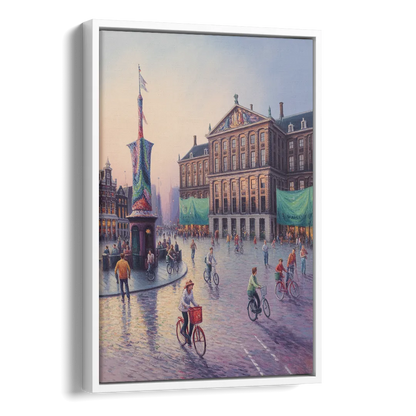Dam Square Dreams Side - White Canvas Wall Art