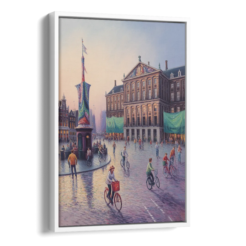 Dam Square Dreams Side - White Canvas Wall Art