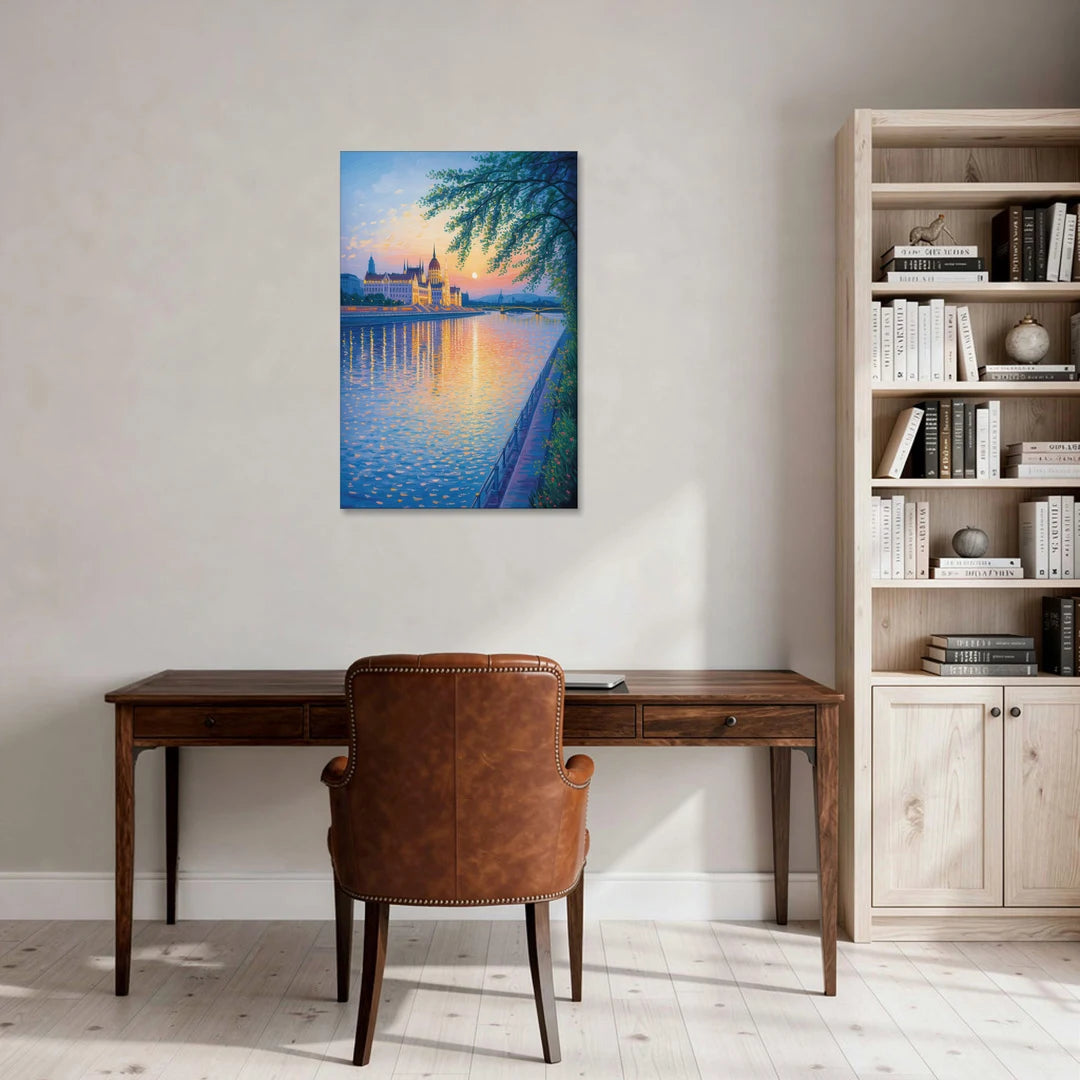 Danube Reflections - Canvas Wall Art - Office - 24x36