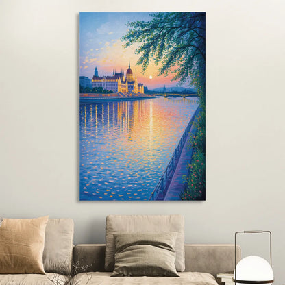 Danube Reflections Sitting Room - Canvas Wall Art