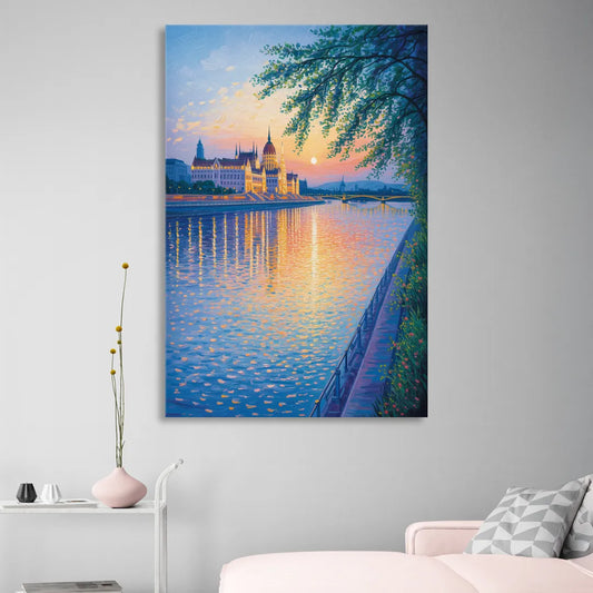 Danube Reflections Living Room - Canvas Wall Art
