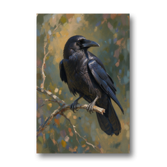 Dark Academia Raven at Dusk - Canvas Wall Art - Front