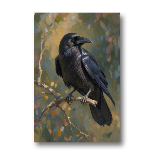 Dark Academia Raven at Dusk - Canvas Wall Art - Front