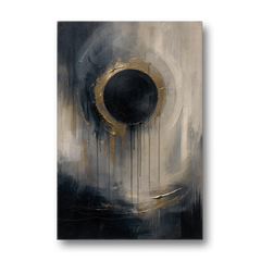 Dark Moody Abstract Bronze Eclipse - Canvas Wall Art - Front