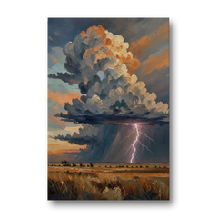 Dark Moody Prairie Thunderhead - Canvas Wall Art - Front