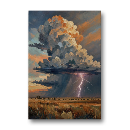 Dark Moody Prairie Thunderhead - Canvas Wall Art - Front