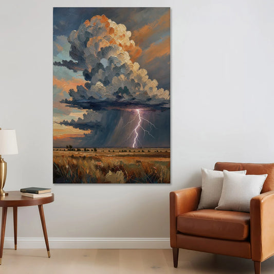 Dark Moody Prairie Thunderhead - Canvas Wall Art - Sofa - 40x60