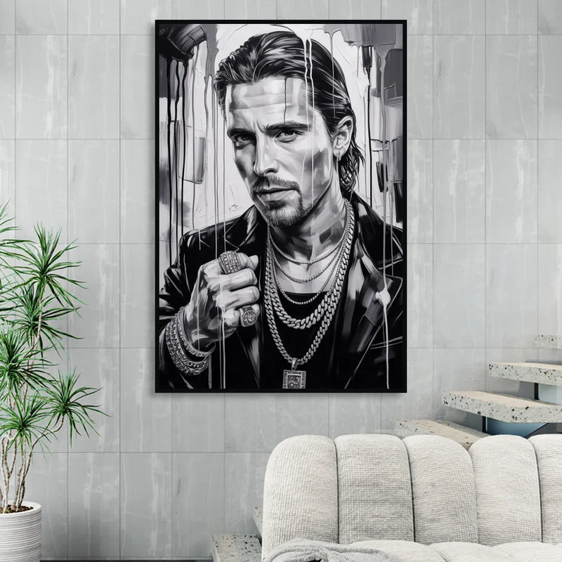 Dark Resolve Living Room - Black Canvas Wall Art