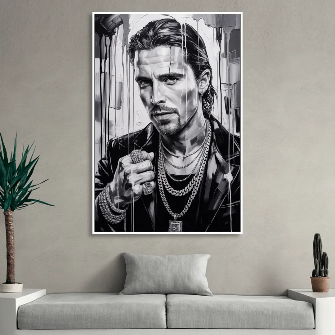 Dark Resolve Sitting Room - White Canvas Wall Art