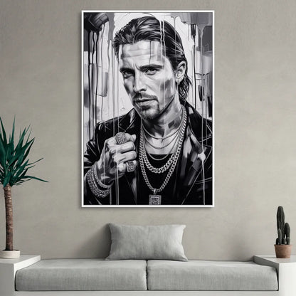 Dark Resolve Sitting Room - White Canvas Wall Art