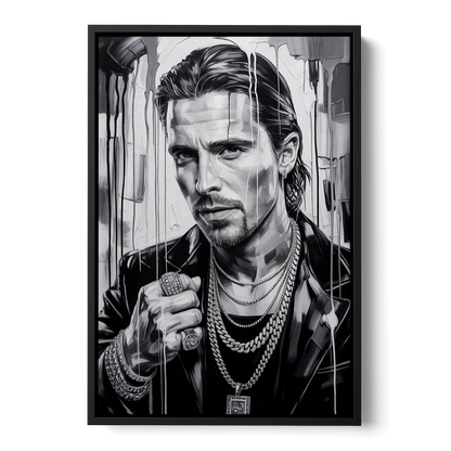 Dark Resolve Front - Black Canvas Wall Art