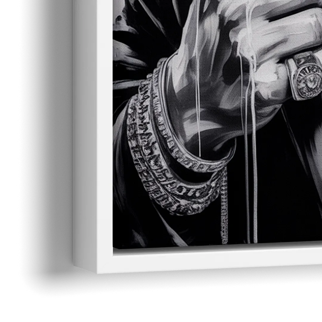 Dark Resolve - Close-Up White Frame Canvas