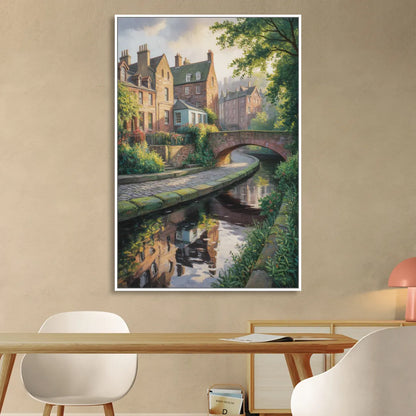 Dean Village Charm Sitting Room - White Canvas Wall Art
