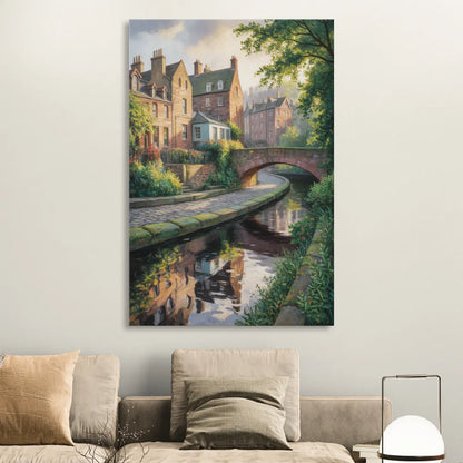 Dean Village Charm Living Room - Canvas Wall Art