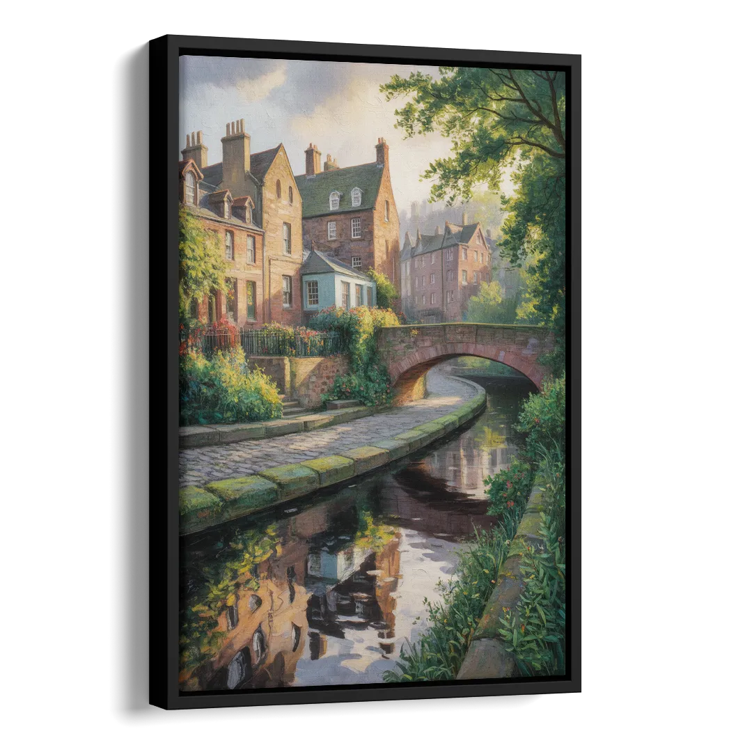 Dean Village Charm Side - Black Canvas Wall Art