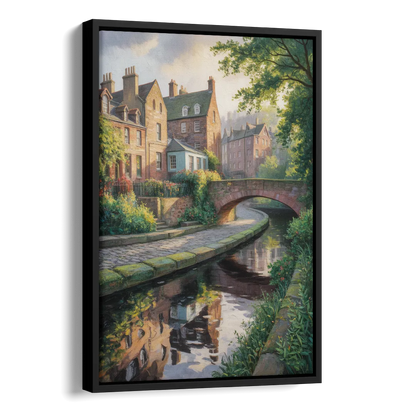 Dean Village Charm Side - Black Canvas Wall Art