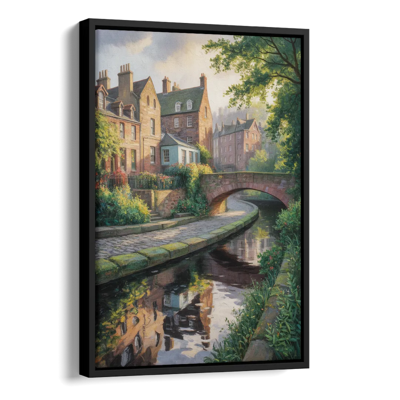 Dean Village Charm Side - Black Canvas Wall Art