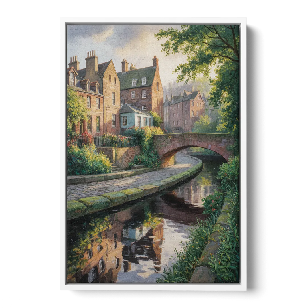 Dean Village Charm Front - White Canvas Wall Art