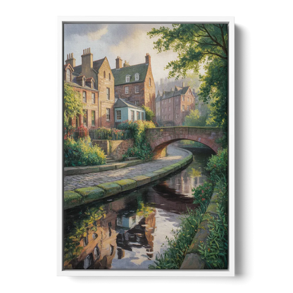 Dean Village Charm Front - White Canvas Wall Art