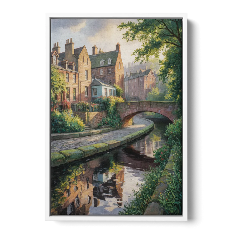 Dean Village Charm Front - White Canvas Wall Art
